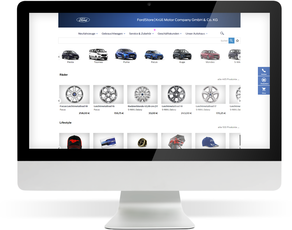 Illustration du site Internet du partenaire Ford