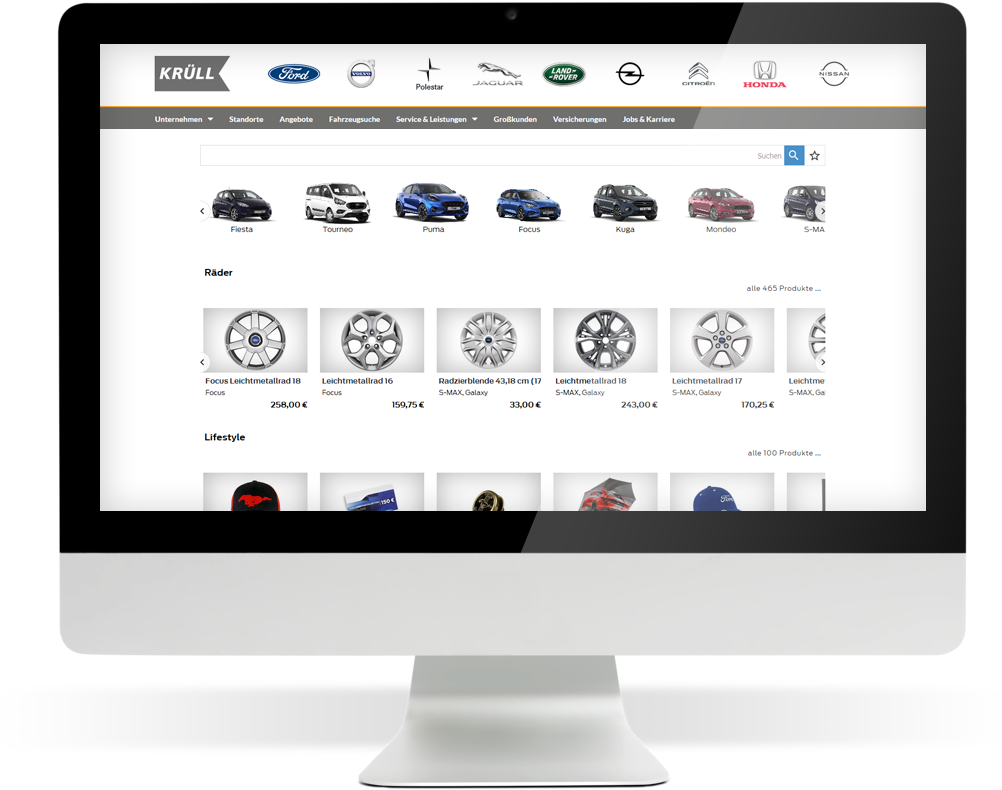 Illustration du site web du commerçant