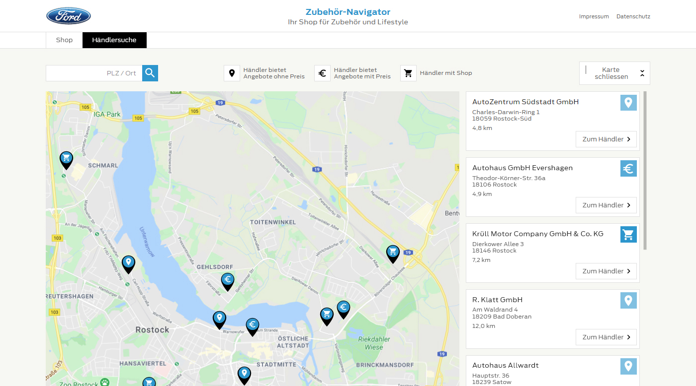 Abbildung Händlerauswahl
